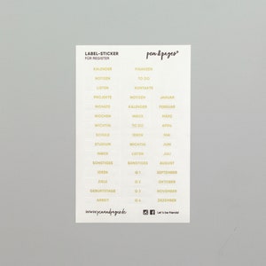 Golden Label Stickers for Dividers - Sheet with 42 Stickers