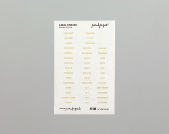 Golden Label Stickers for Dividers - Sheet with 42 Stickers