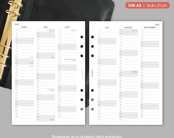 Calendar annual overview - A5 & Personal