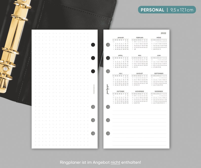 Calendar Lines 1W2S A5 & Personal image 3