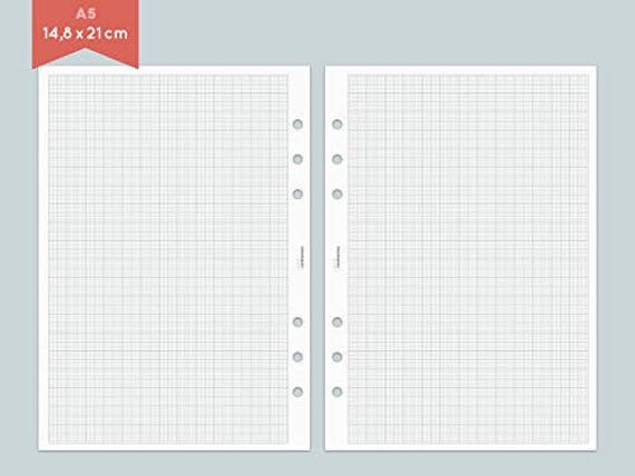 a5 filofax 25 sheets of notebook paper graph paper etsy