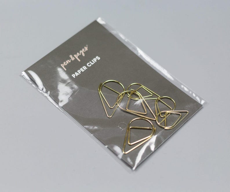 Paper Clips in Tropfenform - 6er Set - gold image 3