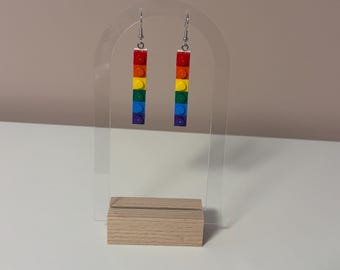 Lego Rainbow Pride Flag Earrings