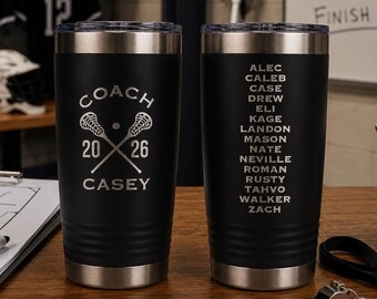 Personalized Engraved Lacrosse Coach Tumbler, Lacrosse Coach Gift, Coach Cup, Engraved Lacrosse Team Gift