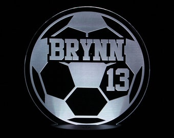 Personalized LED Soccer Ball Night Light, Soccer LED Light, Personalized Soccer Gift, Gift for a soccer player, Kids Soccer Decor