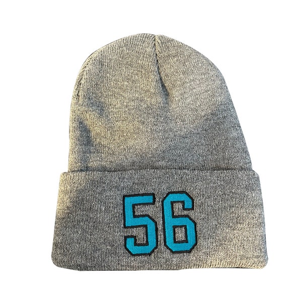 Football number beanie, Varsity hat, Personalized football hat, Jersey number hat