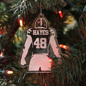 Engraved Acrylic Football Player Ornament, Personalized Football  Ornament, Football  Ornament, Football  Christmas ornament