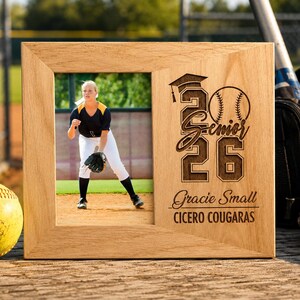 Personalized Softball Graduation Photo Frame, Class of 2026 Softball Gift,  Gift for Softball Grad, Senior 2026 Gift, Seniors 2026 Gift