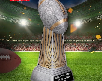 Personalized Football Trophy, Football Award, Youth Football Trophy, Custom Football Trophy, Laser Engraved Football Trophy