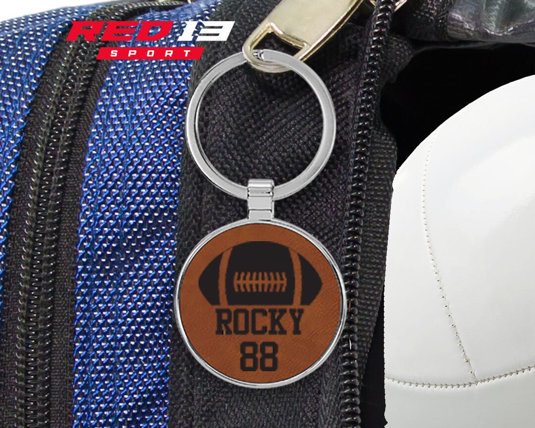 Personalized Laser Engraved Football Zipper Pull Football Key Etsy