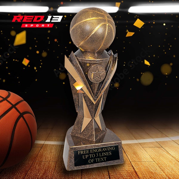 Personalized March Madness Trophy, Basketball Award, Bracketologyl Trophy, Custom Basketball Trophy, Laser Engraved Basketball Trophy