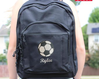 Personalized Soccer School Backpack, Embroidered Soccer bag, Custom Soccer Back Pack, Back To School Backpack, Personalized Soccer Bag