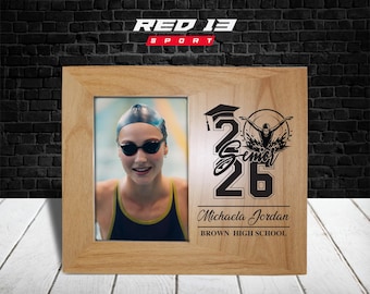 Personalized Swimming Graduation Frame, Swimming Class of 2026 Gift, Gift for Swimming Grad, Swimming Photo frame