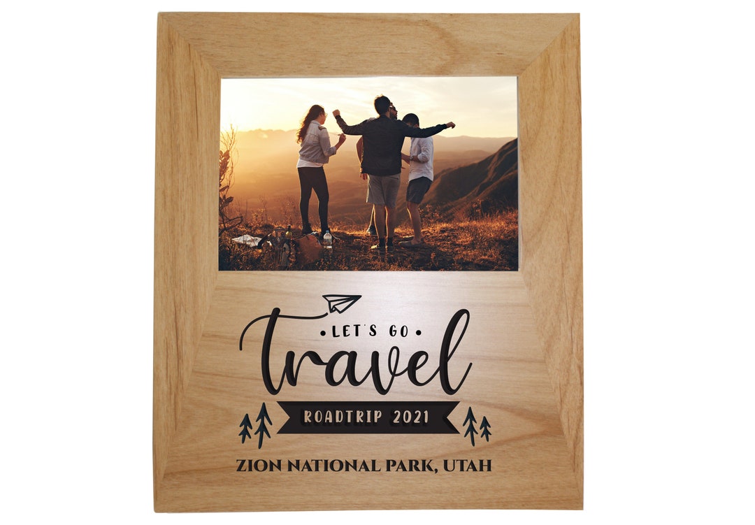 Let's Go Travel Engraved Picture Frame Family Vacation Etsy
