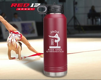 Personalized Gymnastics 32 oz. Stainless Steel Water Bottle, Gymnastics Gift, Gift idea for a gymnast, Gymnastics Waterbottle