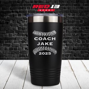 Custom Baseball Coach 20 oz Tumbler, Personalized Baseball Coach Gift, Coach Gift from Baseball Team, Coach appreciation Gift