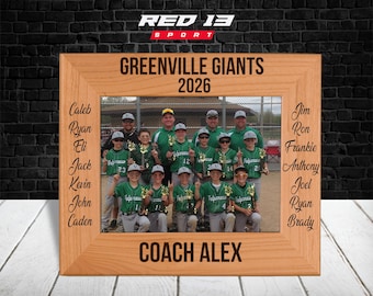 Personalized Laser Engraved Baseball Coach Picture Frame