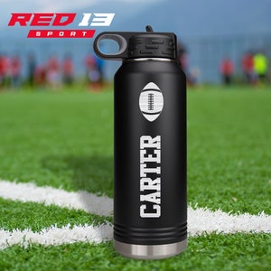 Personalized Football Player 32 oz. Stainless Steel Water Bottle, Football Player Waterbottle, Football gift idea, Football Player gift