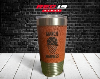March Madness Leatherette Wrapped Tumbler, March Madness  Gift, March Madness Cup, Bracket Champion Cup
