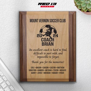 Personalized Soccer Coach Engraved Plaque, Soccer Coach Gift, Soccer Team Gift, Soccer Gift, Gift for Soccer Coach
