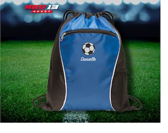 Personalized Embroidered Soccer Cinch Sack, Embroidered Soccer Cinch Sack, Soccer Cinch Sack, sport bag, Soccer Back pack