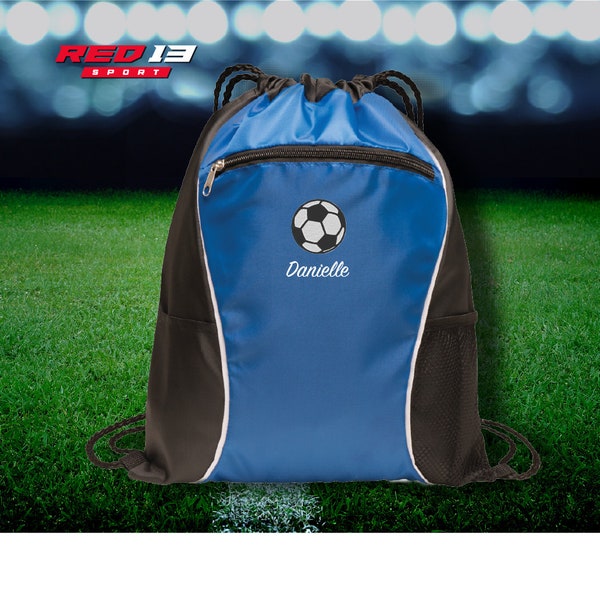 Personalized Embroidered Soccer Cinch Sack, Embroidered Soccer Cinch Sack, Soccer Cinch Sack, sport bag, Soccer Back pack