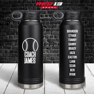 Custom Baseball Coach 32 oz. Stainless Steel Water Bottle, Baseball Coach Gift, Baseball Coach Gift, Baseball Coach Gift Idea