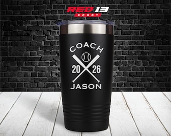 Personalized Baseball Coach 20 oz Tumbler, Personalized Baseball Coach Gift, Coach Gift from Baseball Team, Coach appreciation Gift