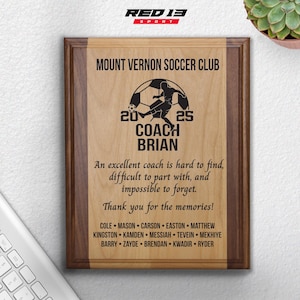 Custom Soccer Coach Engraved Plaque, Soccer Coach Gift, Soccer Team Gift, Soccer Gift, Personalized soccer coach gift plaque