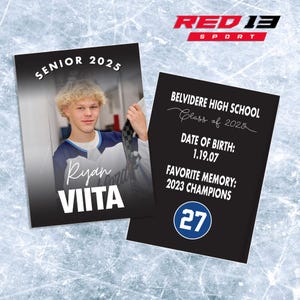 Personalized Senior 2025 Hockey Card, Senior Sports Card,  Custom sports card, Personalized hockey card, Senior 2025 Gift