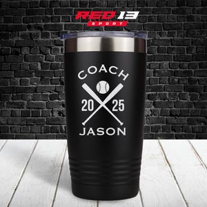 Custom Baseball Coach 20 oz Tumbler, Personalized Baseball Coach Gift, Coach Gift from Baseball Team, Coach appreciation Gift