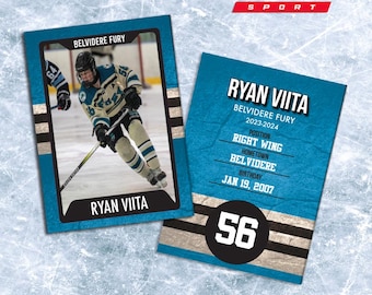 Personalized UV Printed Sports Card, Sports Card,  Custom sports card, Personalized hockey card, Gift for hockey player, Custom Hockey Card