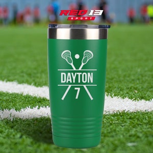 Personalized Engraved Lacrosse 20 oz. Player Tumbler, Lacrosse Playear Gift,  Lacrosse Insulated Tumbler, Personalized Lacrosse Player Gift