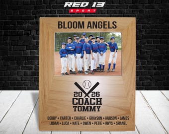 Personalized Baseball Coach Picture Frame, Baseball Coach Gift, Gift for Coach, Baseball Gift, Baseball Photo Frame, Baseball Team Gift