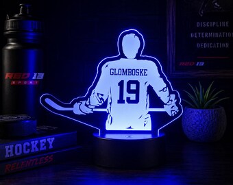 Personalized Hockey Player LED Night Light, Bowlingl Light, Hockey LED Light, Personalized Hockey Gift, Hockey LED Lamp