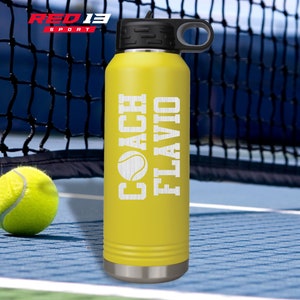 Personalized Tennis Coach Player 32 oz. Stainless Steel Water Bottle, Tennis Coach Gift, Tennis Coach Gift, Tennis Coach Gift Idea