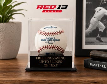 Personalized Engraved Baseball display case, Acrylic Baseball Cube Display, Game Ball Display, First home Run ball display
