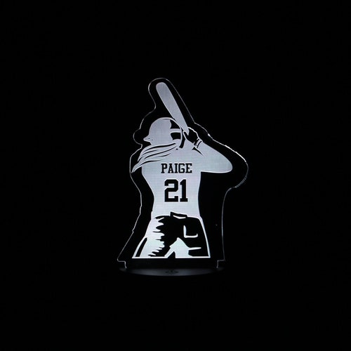 Personalized Softball Player LED Night Light, Engraved Gift