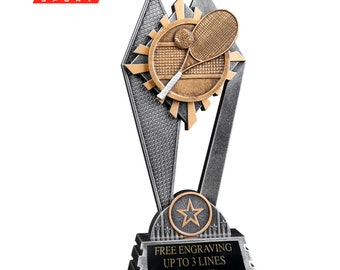 Personalized 8 Inch Tennis Trophy, Tennis Award, Youth Tennis Trophy, Engraved Tennis Recognition Award