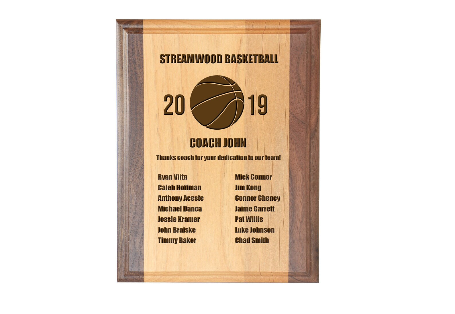 Personalized Basketball Coach Engraved Plaque Basketball Etsy