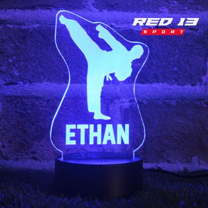 Personalized LED Karate Night Light, Martial Arts LED Light, Personalized Karate Gift, Gift for a Martial Arts Fan