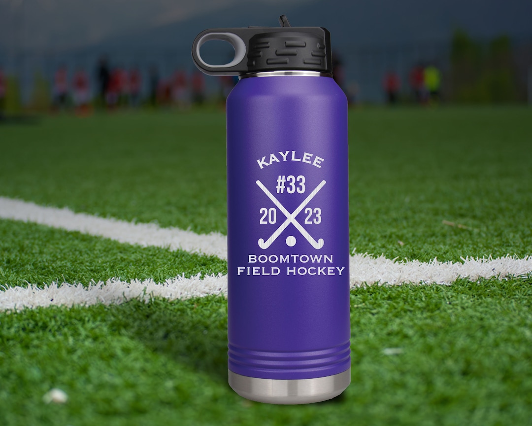 Personalized Field Hockey Player 32 Oz. Stainless Steel Water Bottle