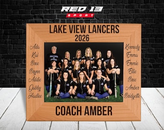 Personalized Laser Engraved Softball Coach Picture Frame