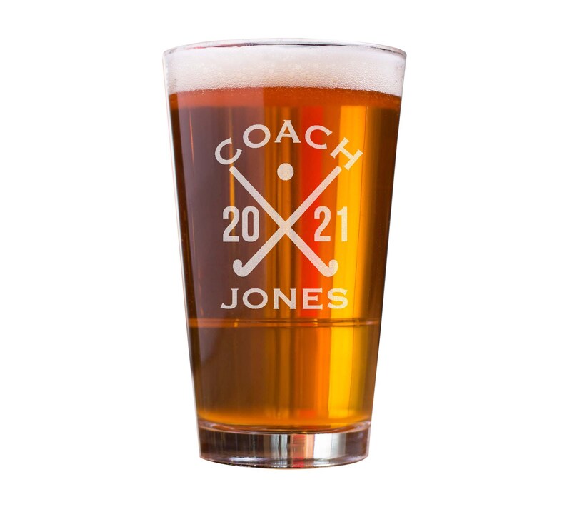 Personalized Field Hockey Coach Pint Glass Coaches Gift Etsy