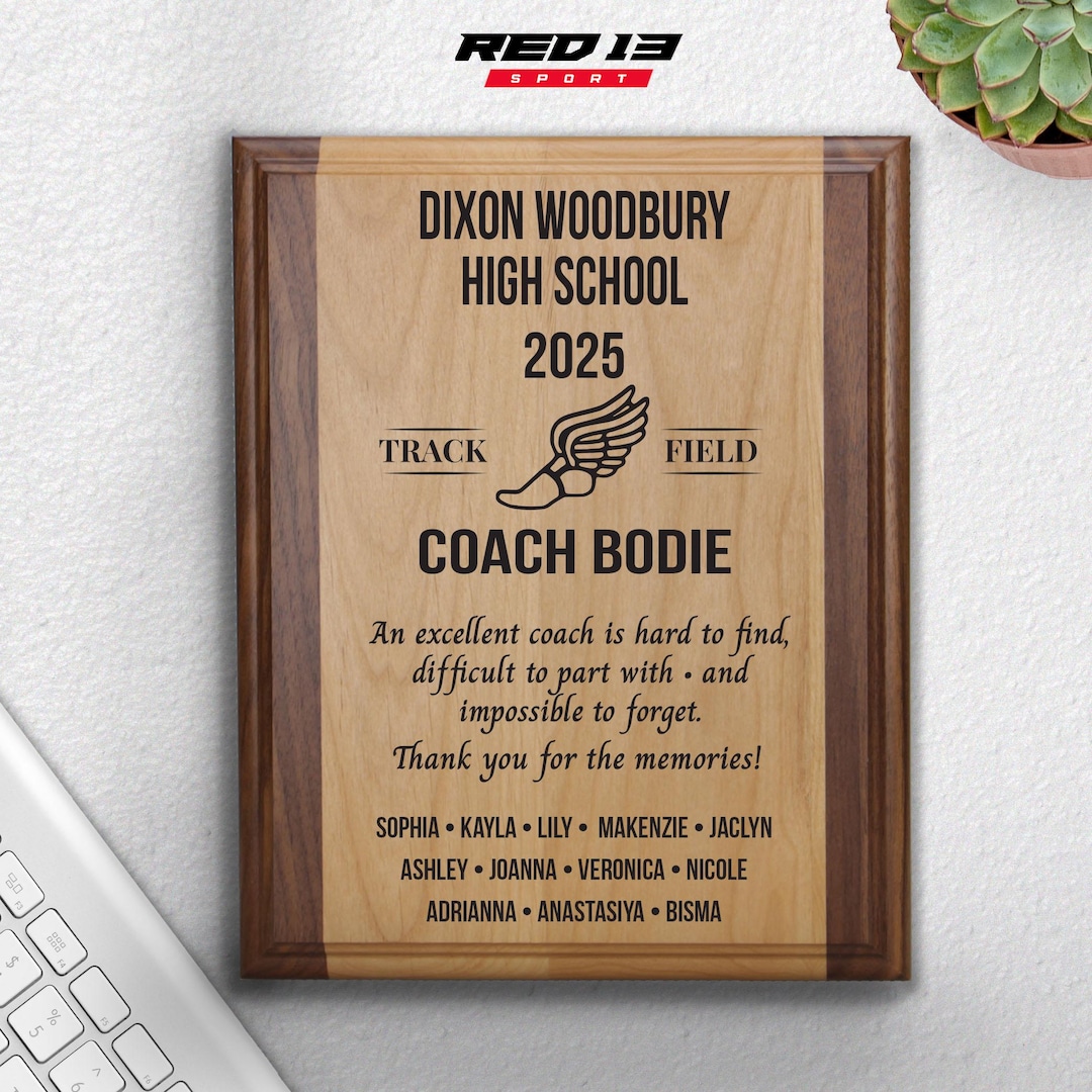 Personalized Track and Field Coach Engraved Plaque, Track and Field ...