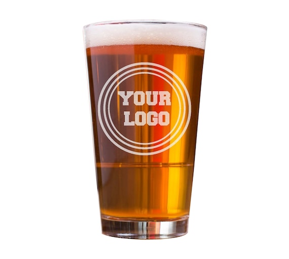 Your Own Logo on a Pint Glass Custom Made Pint Glass Logo Etsy