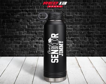 Personalized Senior Baseball Player 32 oz. Stainless Steel Water Bottle, Baseball Player Gift, Baseball Grad Gift, Seniors Baseball Gift