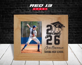 Personalized Baseball Graduate Photo Frame, Class of 2026 Baseball Gift