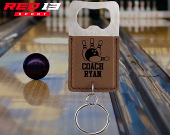 Bowling Coach Bottle Opener Keychain, Bowling Coach Gift, Bowling Keychain, Bowling gift idea,  Bowling Coach gift