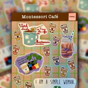 Montessori Cafe Sticker Sheet | PERFECT Coffee Lover Montessori Teacher Gift